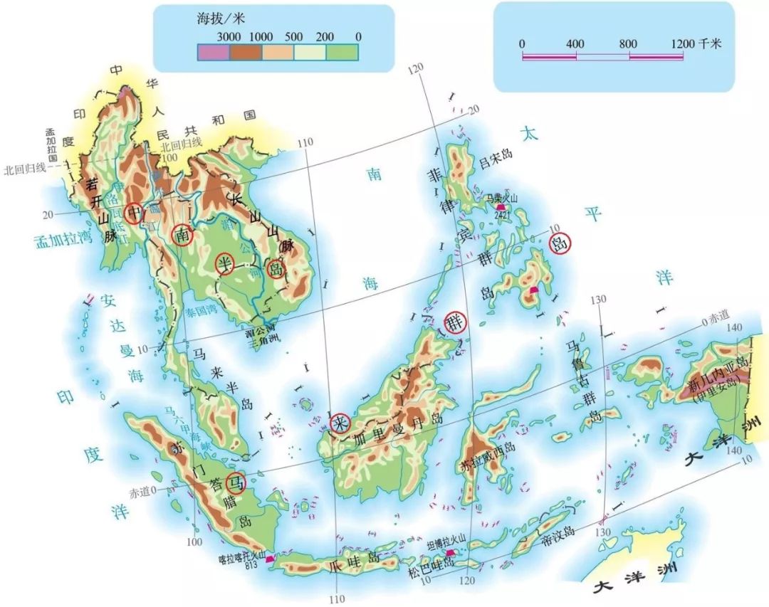 东南亚南亚地形图图片