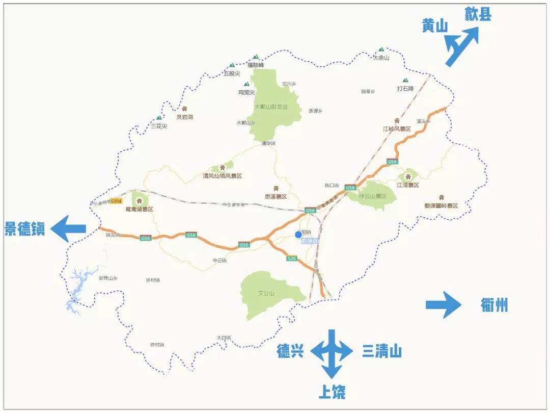 婺源县行政区划地图图片