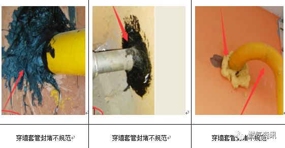 6条规定:燃气管道穿墙套管的两端应与墙面齐平;穿楼板套管的上端宜