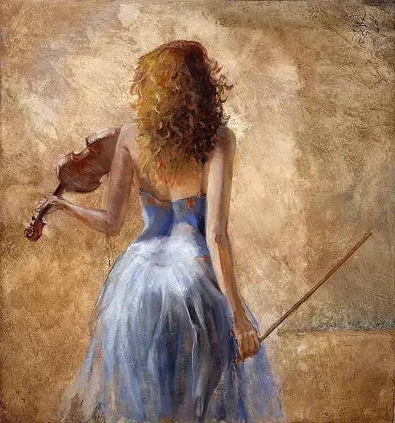 油画,提琴,美美美