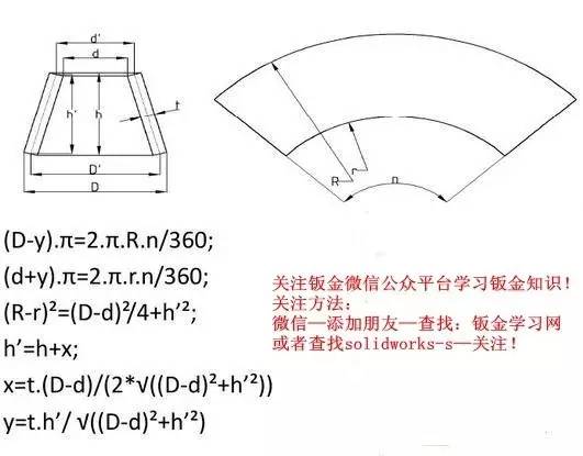 一個錐形的展開計算公式及折彎示例!