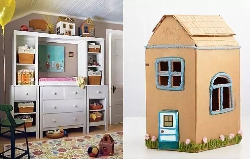 洗衣机纸箱改造小房子图片