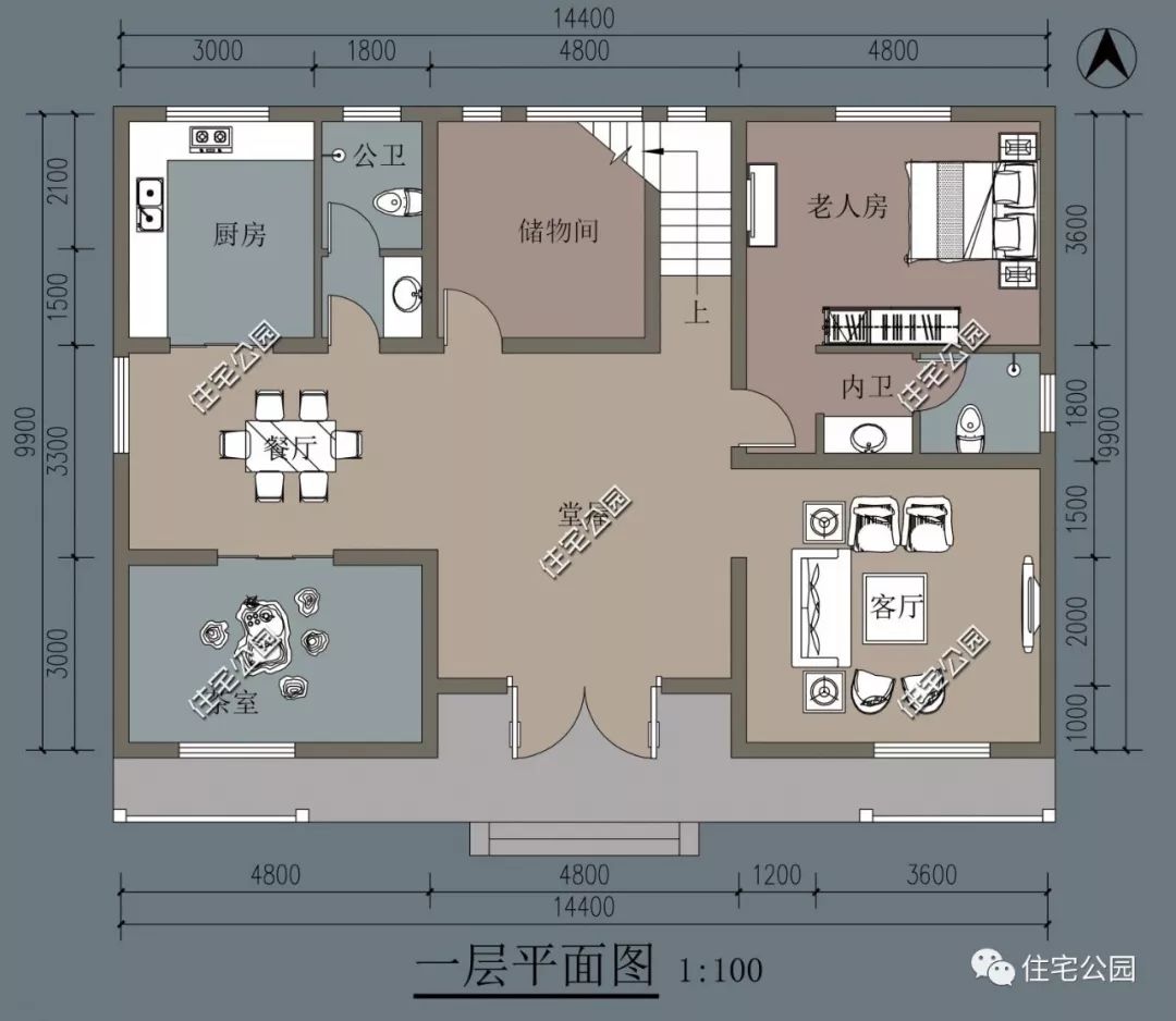 宽9x长14米自建房图纸图片