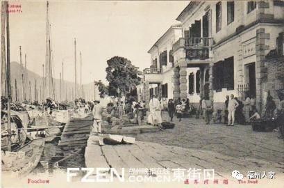 1900年中洲岛和万寿桥▲1900年中洲岛一角▲清末福州的海军学校校门