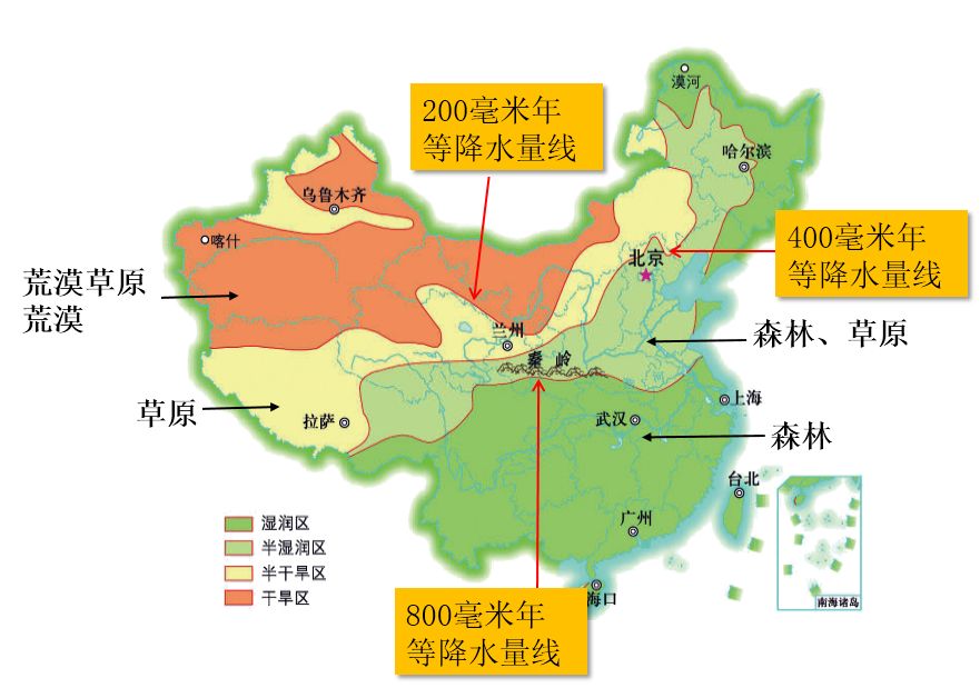 中国干湿地区划分图片
