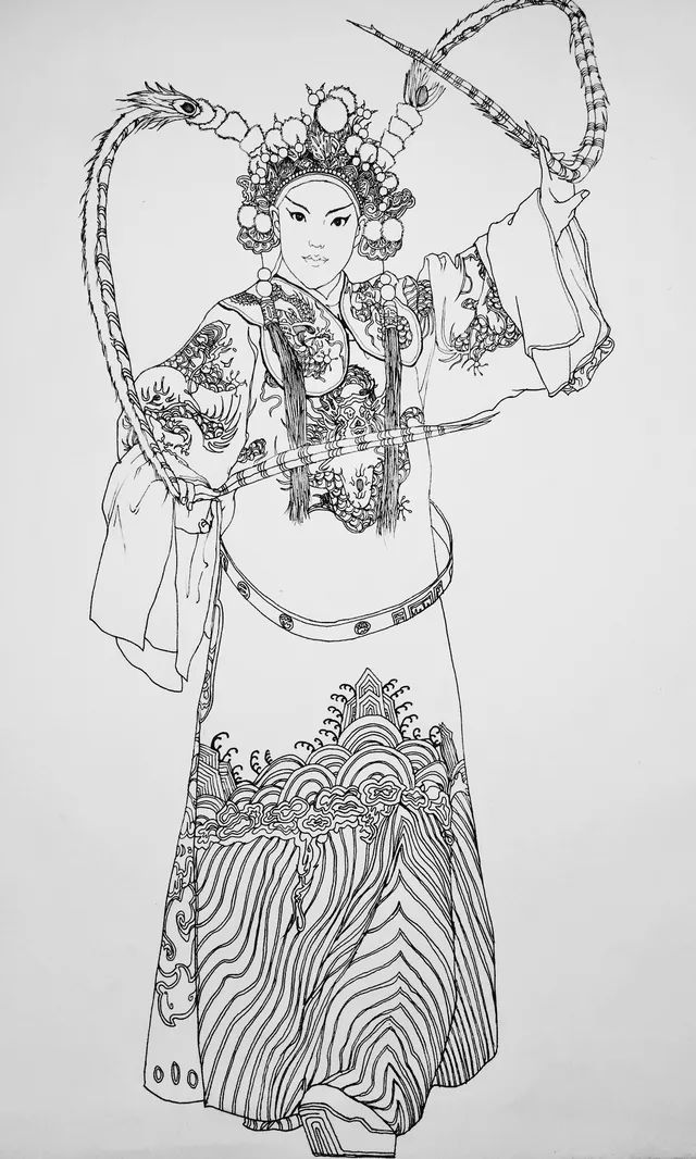 服饰中国戏曲服装的纹样,无论是对靠旗翎子的歌颂,还是云裙水袖的雕饰