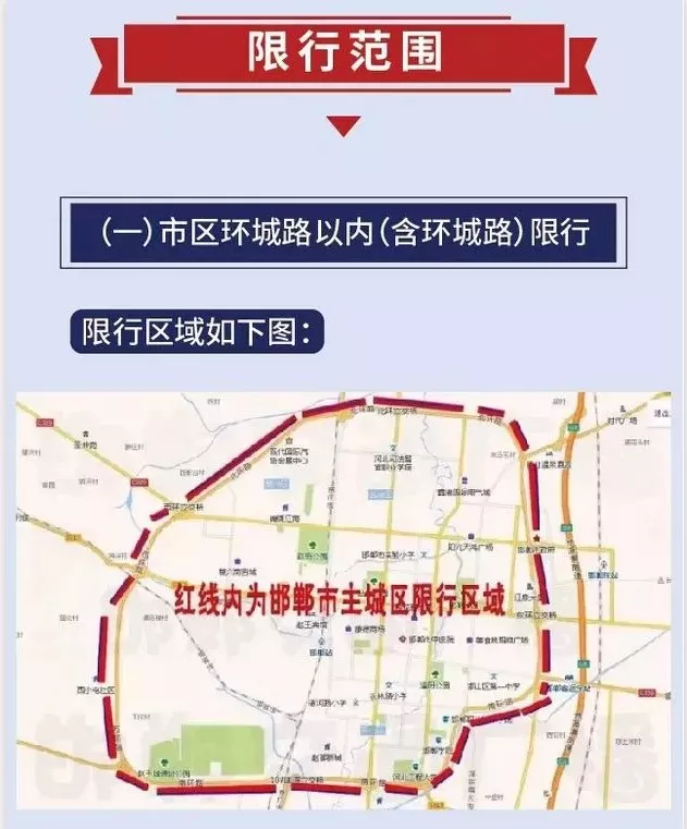 邯郸市限号限行区域图图片