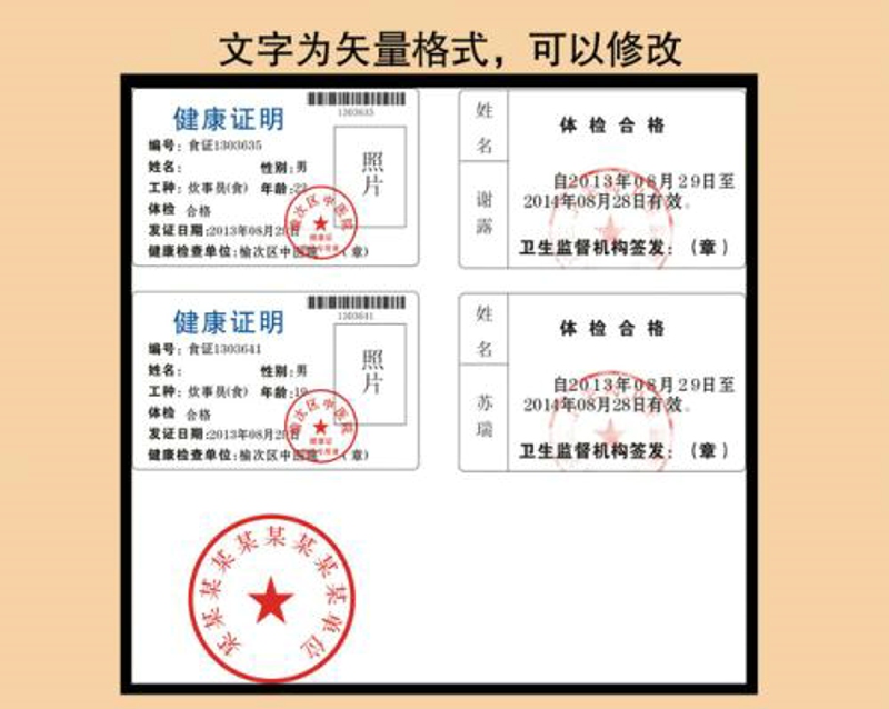 重庆健康证图片模板图片