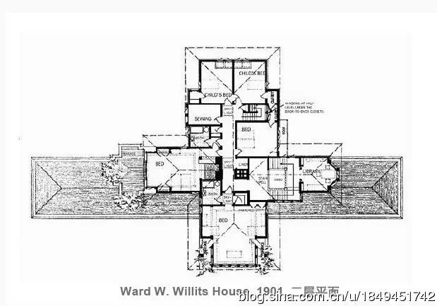 范斯沃斯住宅平面图cad图片