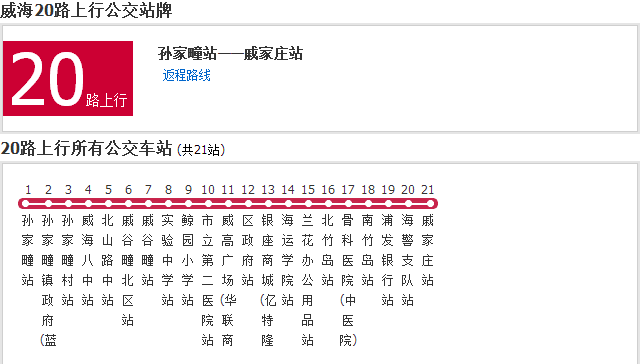 威海43路公交车线路图图片