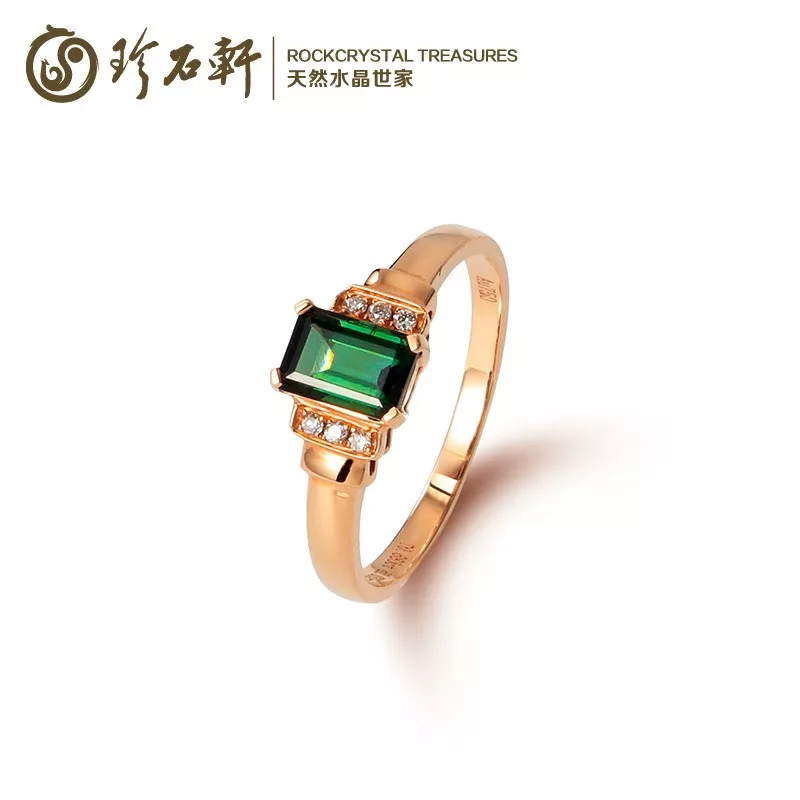 这篇有点色，但又令人着迷-珍石轩天然水晶绿碧玺戒指