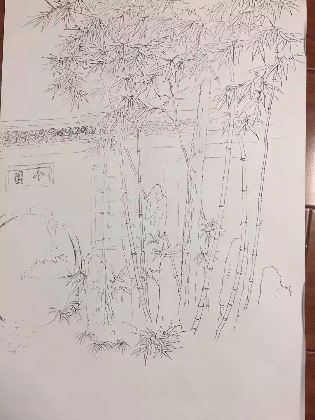 竹林素描铅笔画图片