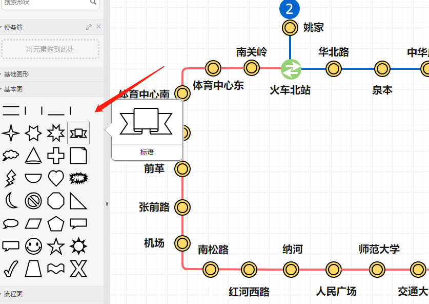 精簡版地鐵路線規劃流程圖模板分享