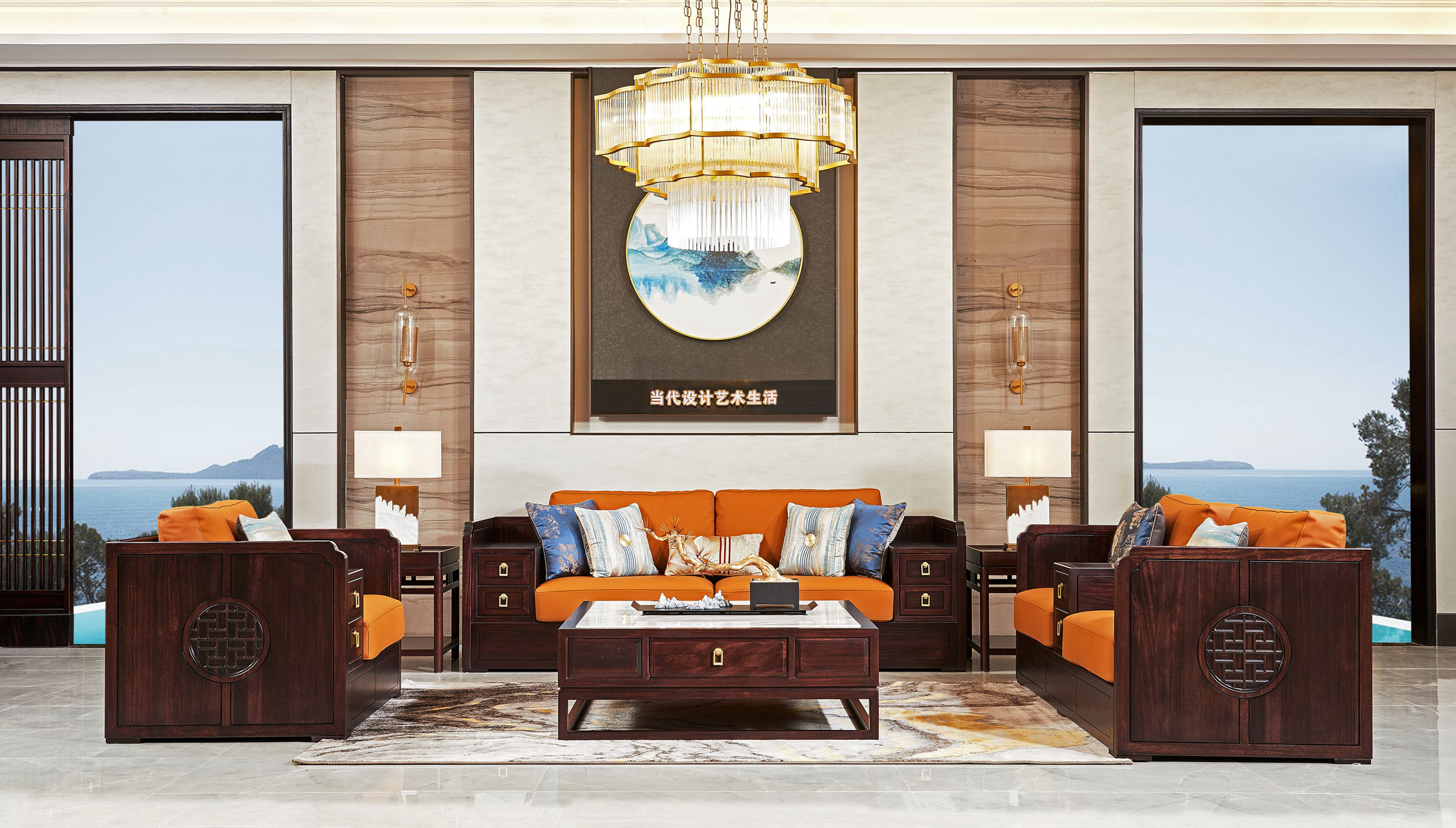 打造富有东方美学意境的家具,它那端庄优雅的紫檀色,激情似火的原木色