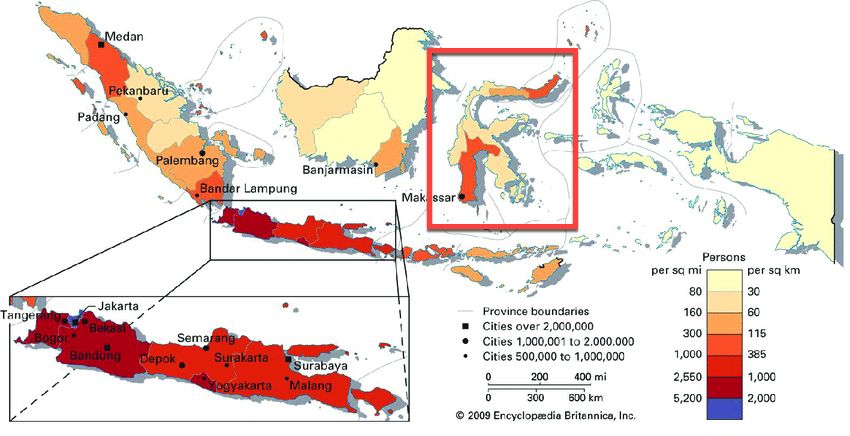 印尼人口密度图图片