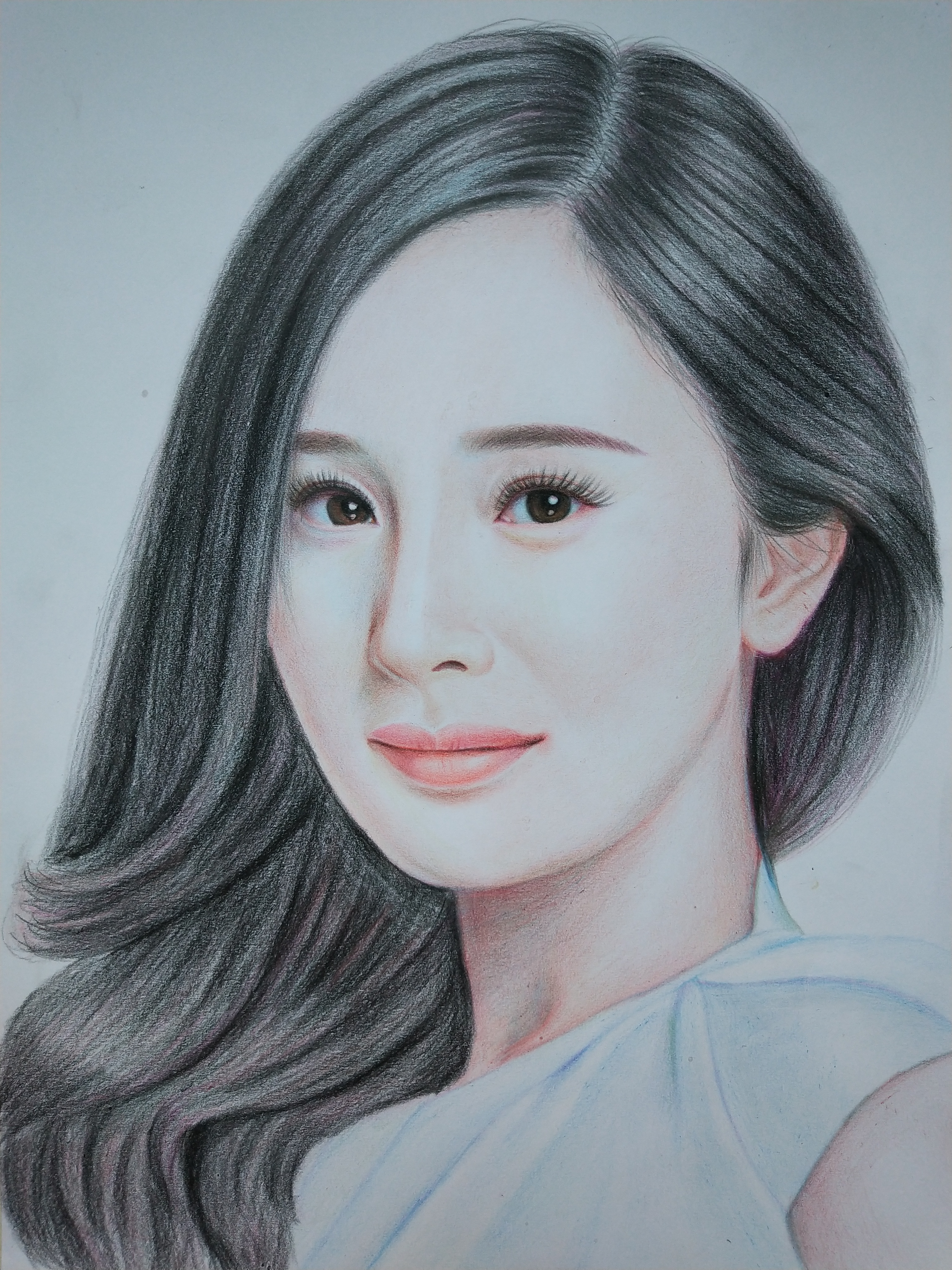 彩铅画明星真人图片