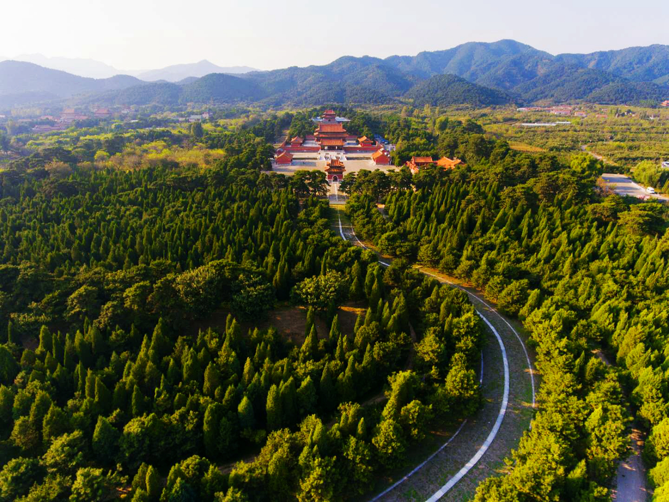 清东陵全景鸟瞰图图片