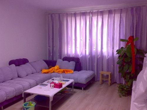 最佳同色系:选择跟沙发相同颜色的窗帘,合适纯色沙发,打造和谐的客厅