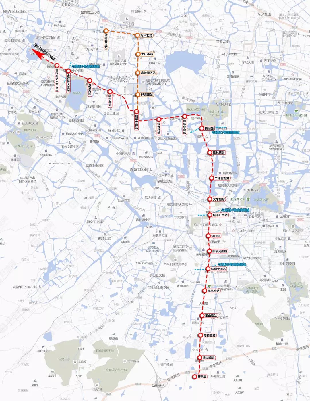 绍兴轨交1号线初步设计批复24座站点位置如何