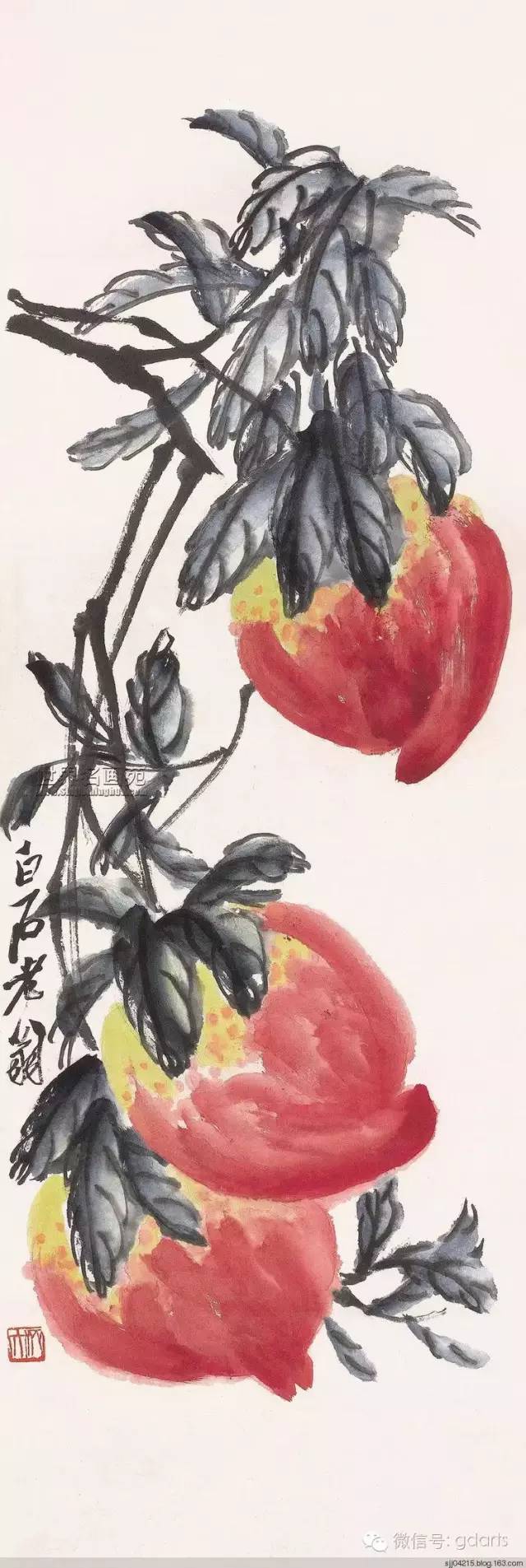 小写意桃子的画法图片