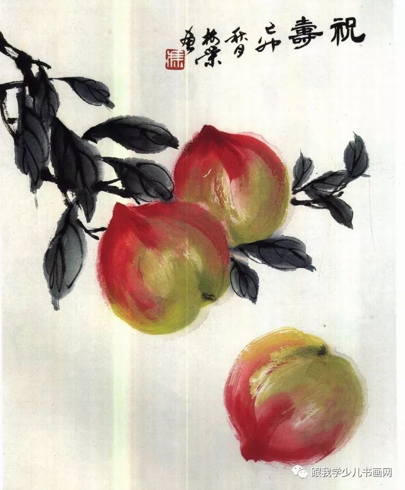 国画桃子100副(另附桃子画法~)