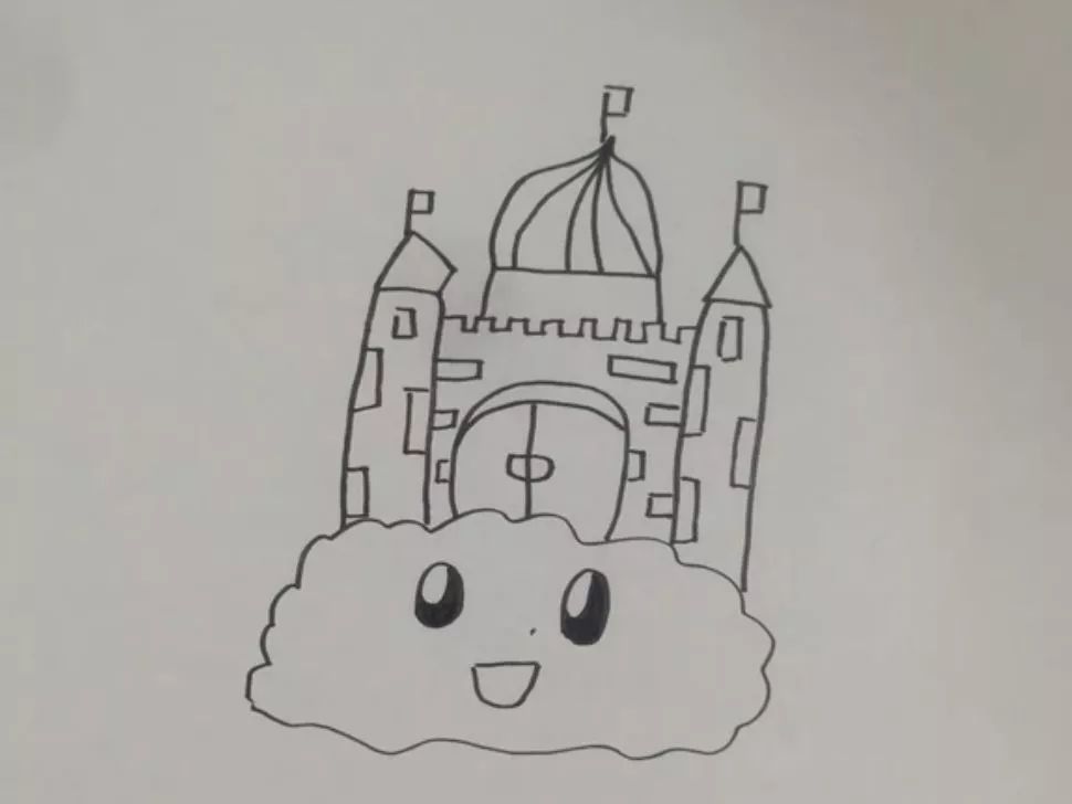 笔笔趣味画卡通系列之漂亮的空中城堡