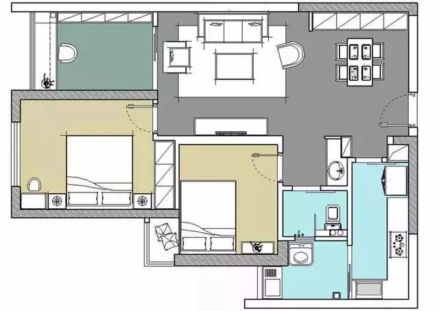 建面70平的家,造价17万,把厨房往里移,扩大入户视觉