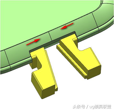 滑塊裡出滑塊的經典結構_燕尾