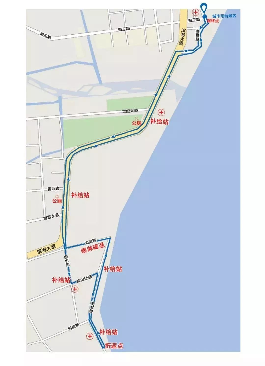 青岛滨海大道路线图图片