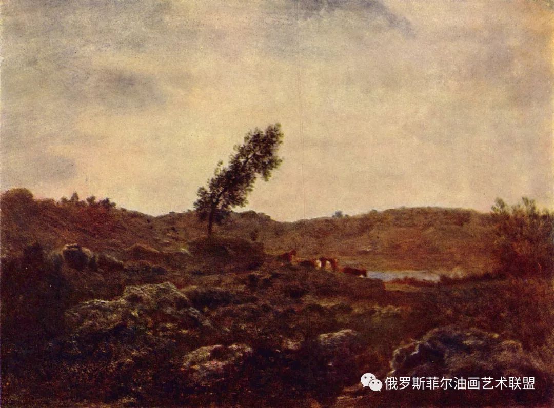 法国巴比松风景画派画家西奥多卢梭风景油画作品欣赏