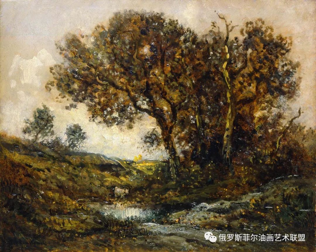 法国巴比松风景画派画家西奥多卢梭风景油画作品欣赏