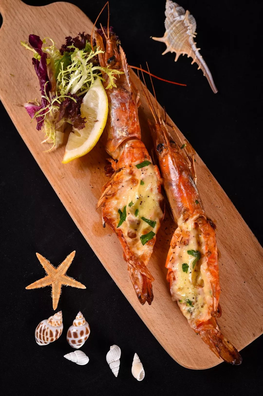 baked prawn with cheese