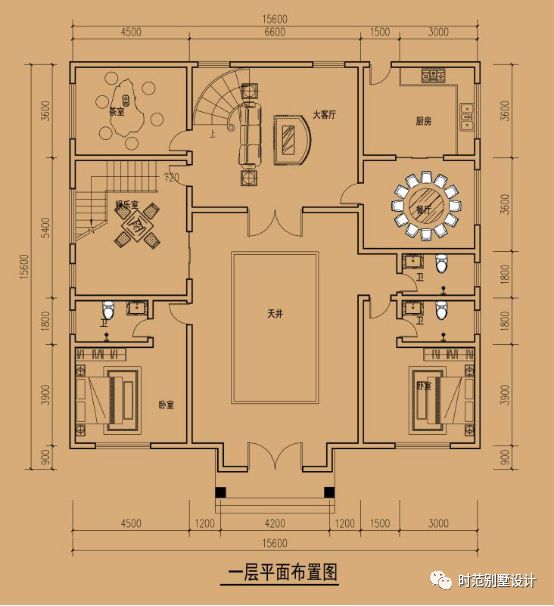 带天井的别墅户型图片图片