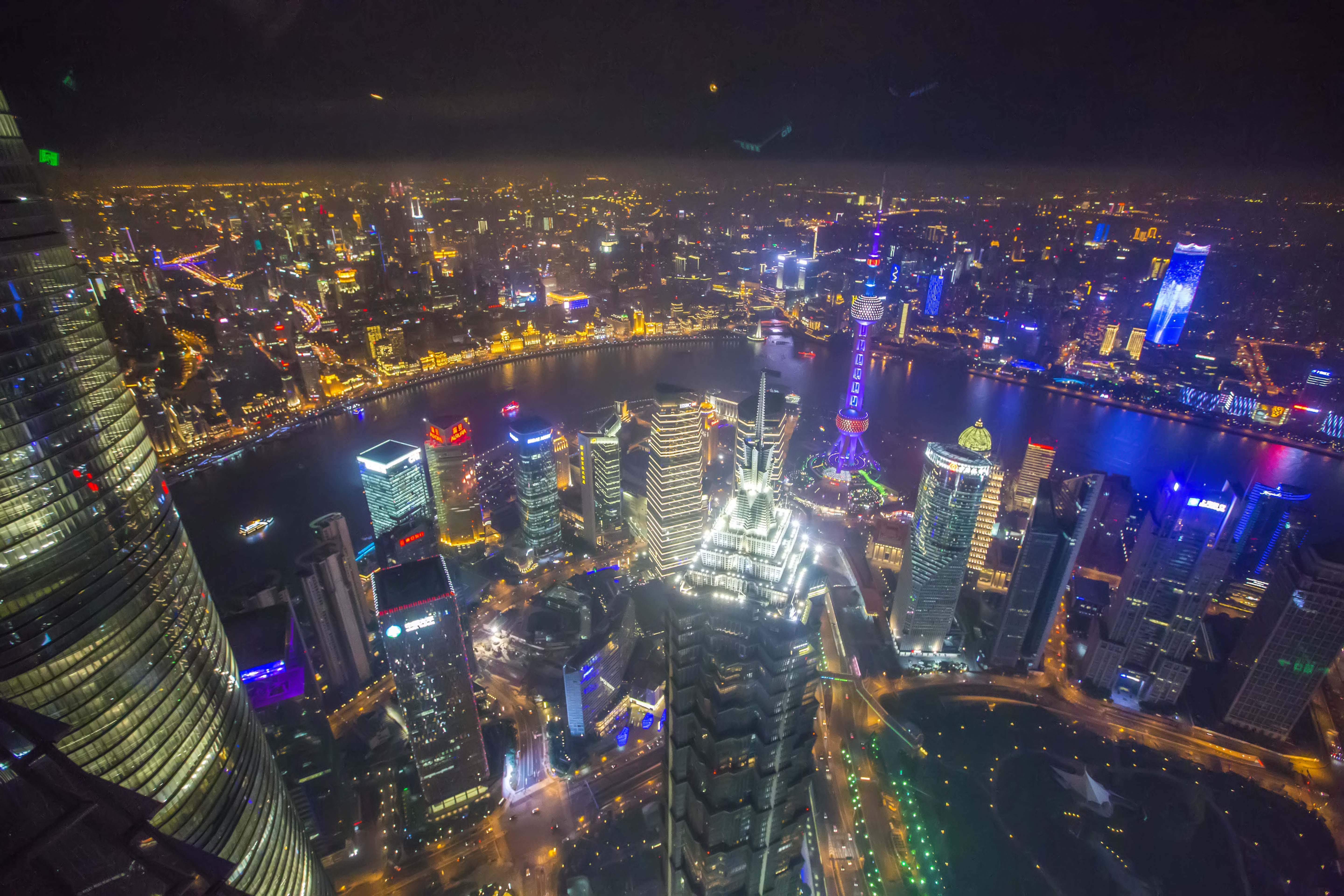 上海夜景 俯拍图片