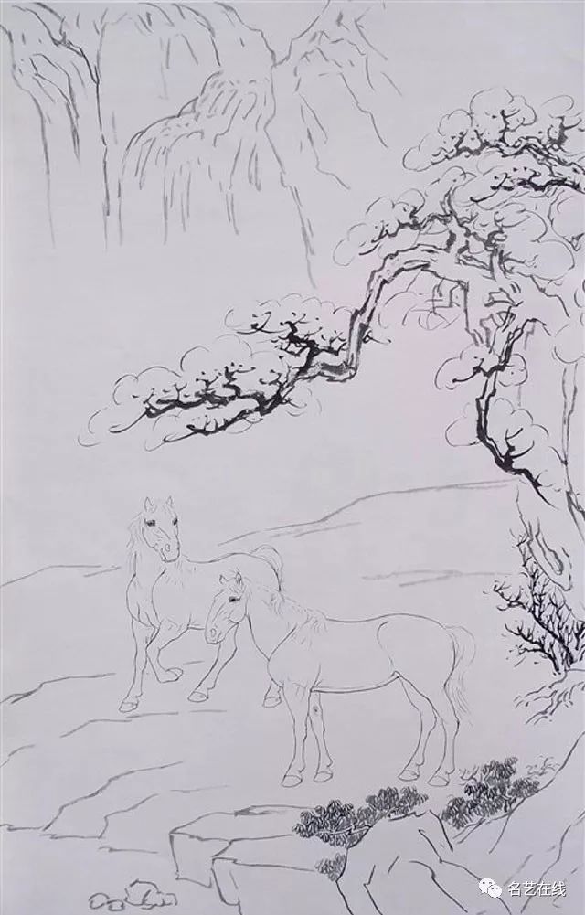 國畫技法工筆馬的畫法附駿馬白描圖70幅