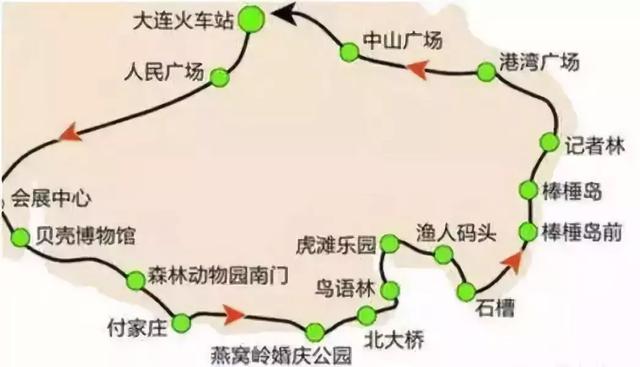 大连观光巴士路线图图片