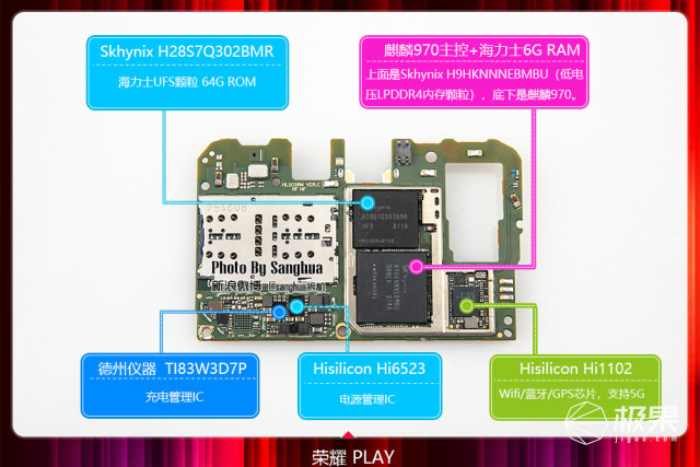 荣耀play主板结构图图片