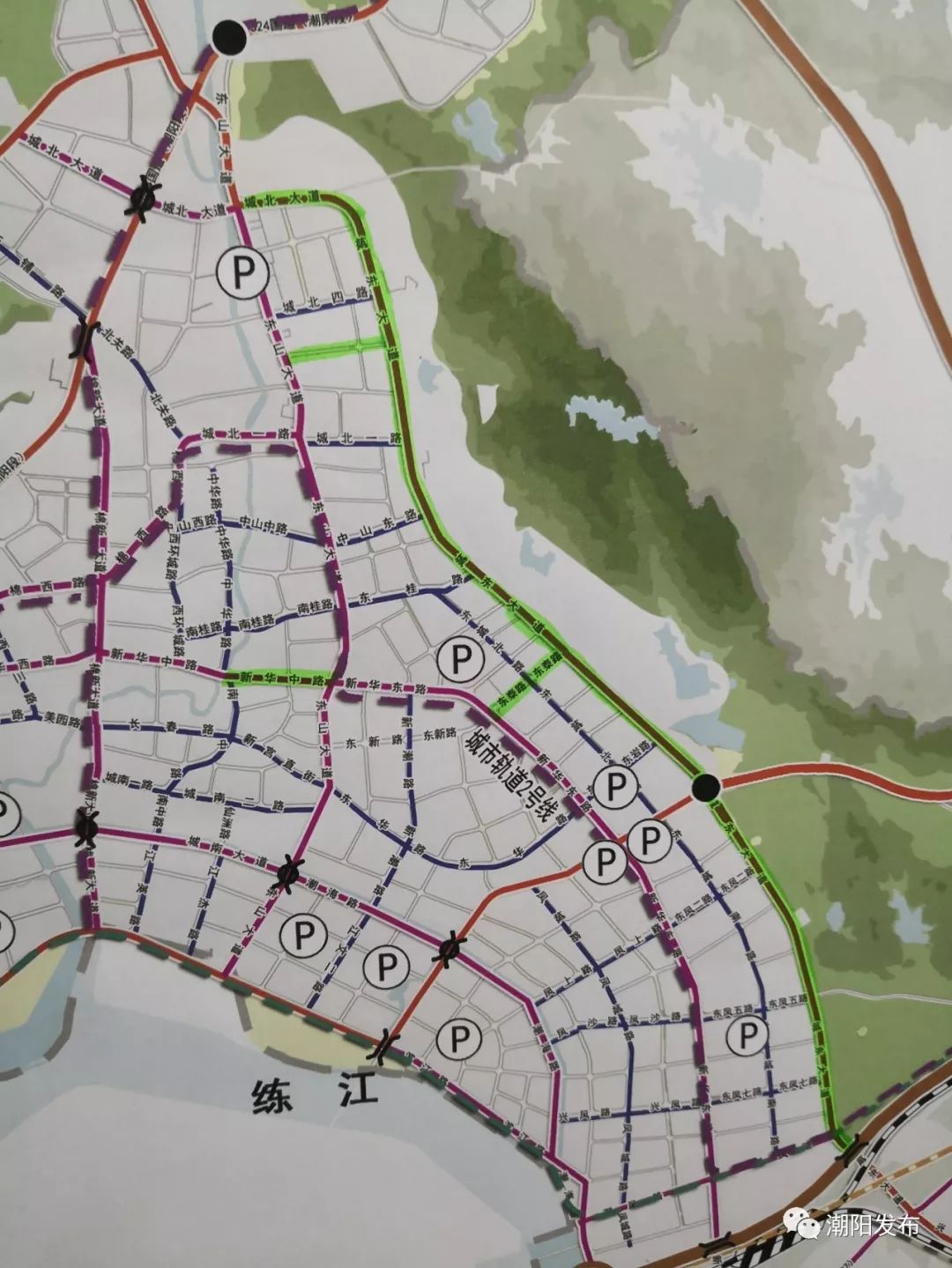 右侧一纵线的划绿线部分为环市东路改善投资环境,增进城区扩容提质