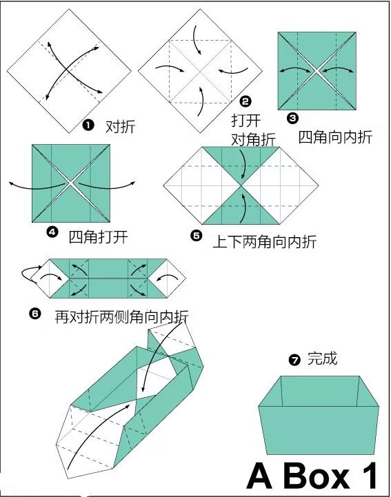 抽屉式纸盒折法图解图片