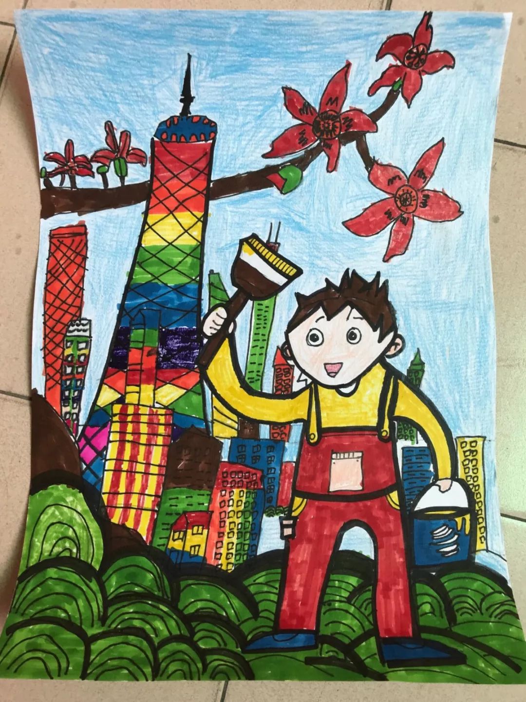 晓港湾小学在他们的画笔下新时代的广州竟然这么美