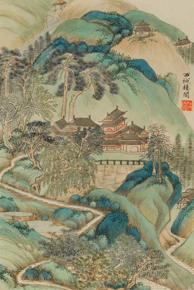 虞山风景画图片