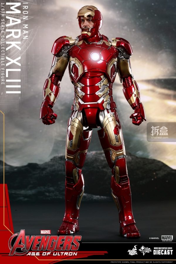 再版hottoys復仇者聯盟2奧創紀元鋼鐵俠mark4316比例合金珍藏人偶