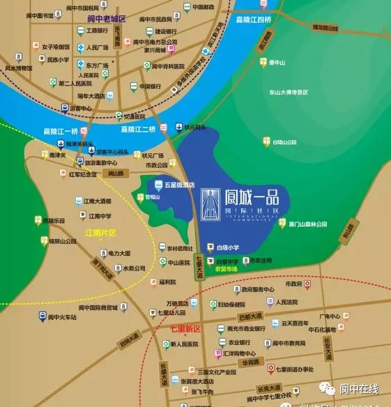 縱覽閬中千年歷史,以閬中古城,嘉陵江灣,錦屏山公園及白塔公園為核心