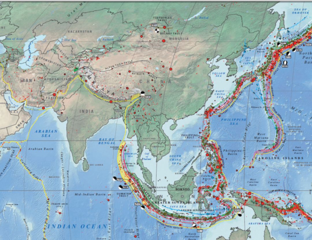 亚洲地震带分布图图片