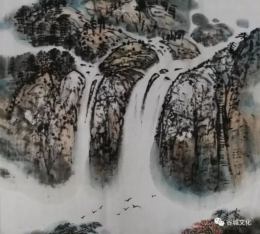 【艺术培训】石玉祥:国画山水瀑布的画法