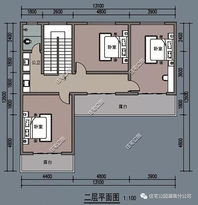 農村自建房戶型,4室2廳佔地僅100平可三世同堂_設計