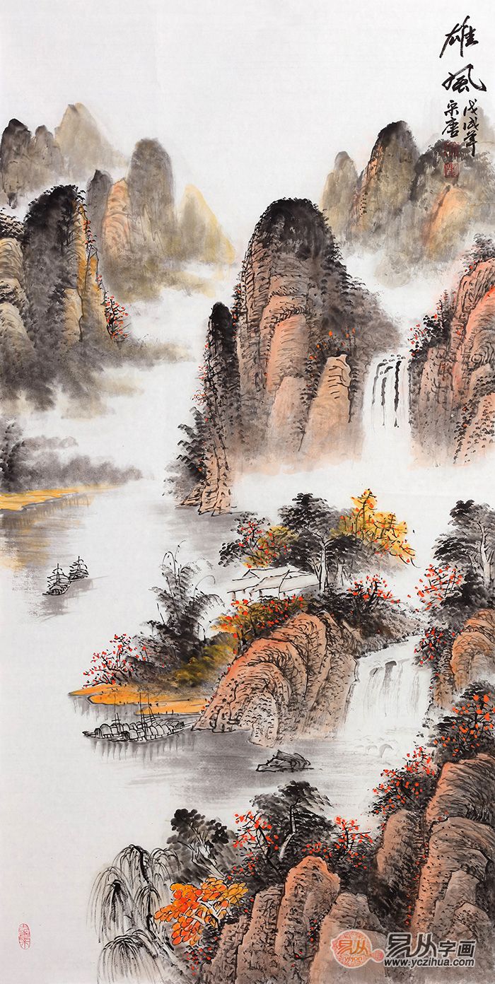 家居山水画挂什么好国画山水景色美丽装饰好