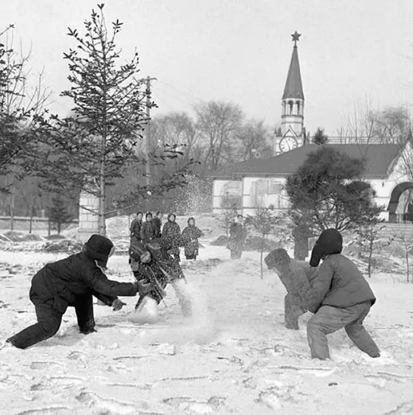 80年代打雪仗图片