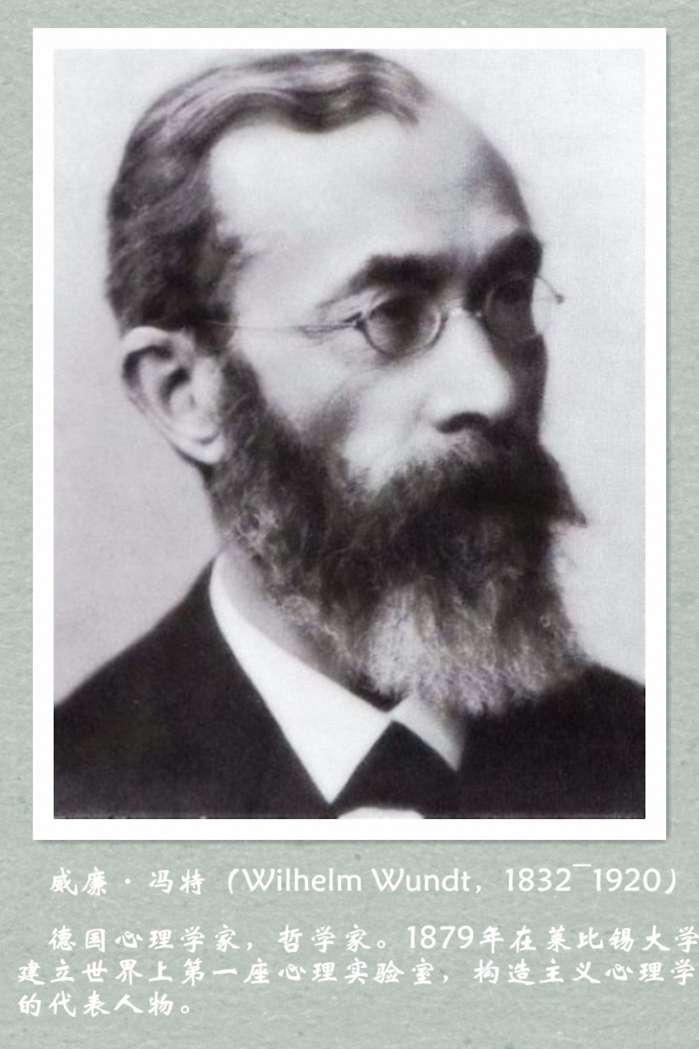 威廉·冯特(wilhelm wundt,1832年8月16日—1920年8月31日,德国生理