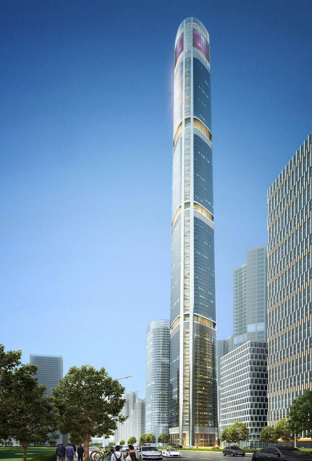 天誉城东盟塔是广西南宁动工的第一高楼,地上108层,建筑高度528米